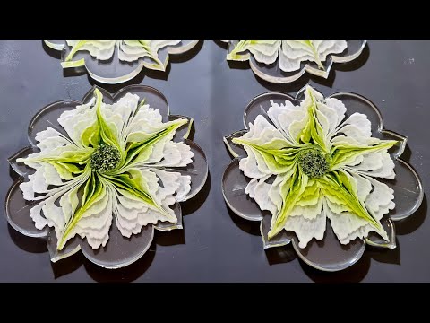 1359 Wow! No Pigment Paste Used In These Incredible 3D Resin Flower Coaster