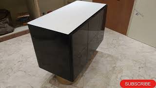 Modular crockery cabinet।।Black PU finish।। #interiordesign #homedecor