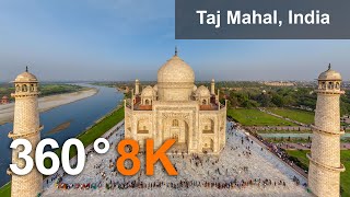 Taj Mahal, India. 360 animation in 8K.
