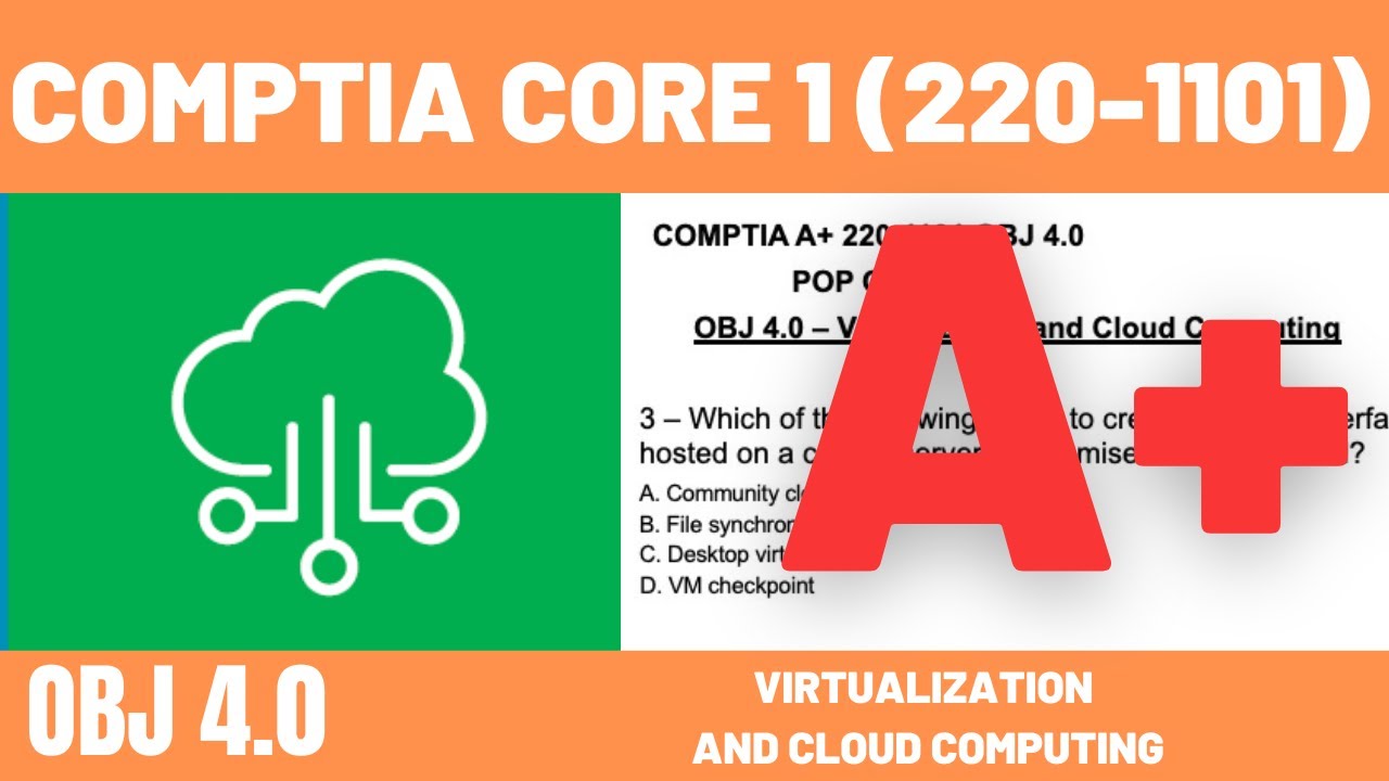 CompTIA A+ Core 1 (220-1101) OBJ 4.0 Virtualization & Cloud Computing PopQuiz2