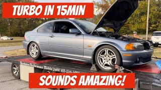 HOW TO TURBO AN E46! START TO FINISH IN 15MIN!