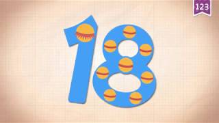 Learn Number Eighteen 18 in English & Counting, Math by Endless Alphabet   Kids Educational Video