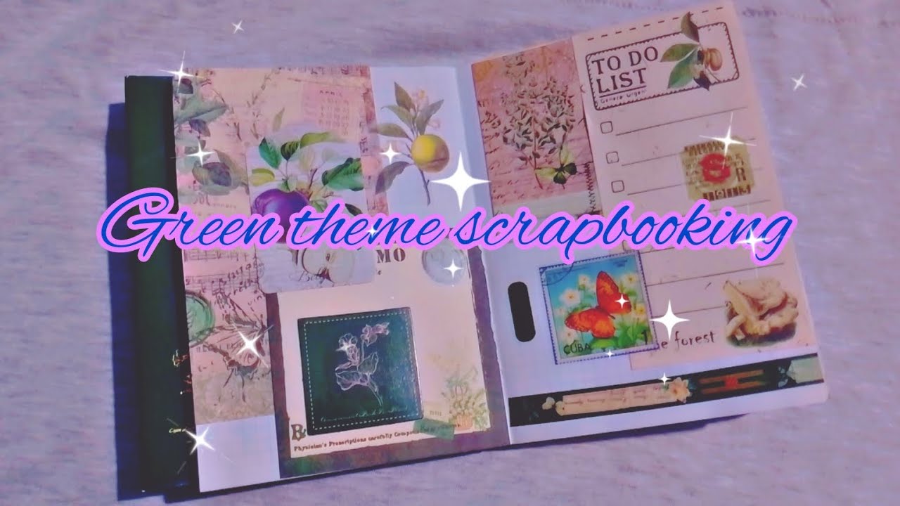 How to do scrapbook journal / green journal / Aesthetic journal ideas ...