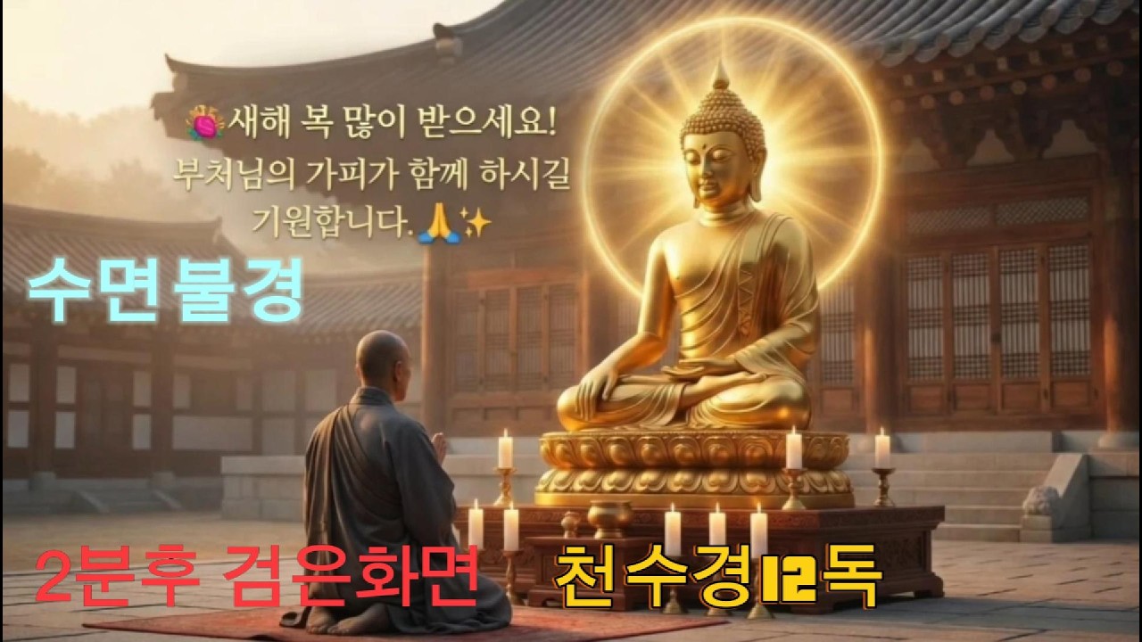 [소원성취대표기도발원문]새해복많이받으세요,수면불경2분후검정화면병오년삼재팔란소멸 3분안에 잠든다 꿀잠불경