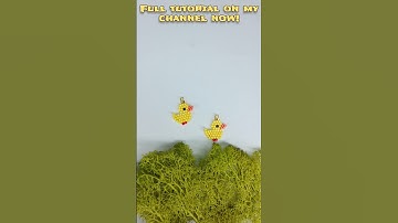 Beaded Duck Earrings — Brick Stitch with Miyuki Delica Beads | Easy DIY #shorts