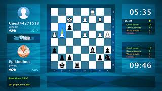Chess Game Analysis: Guest44271518 - Epikindinos, 0-1 (By ChessFriends.com)
