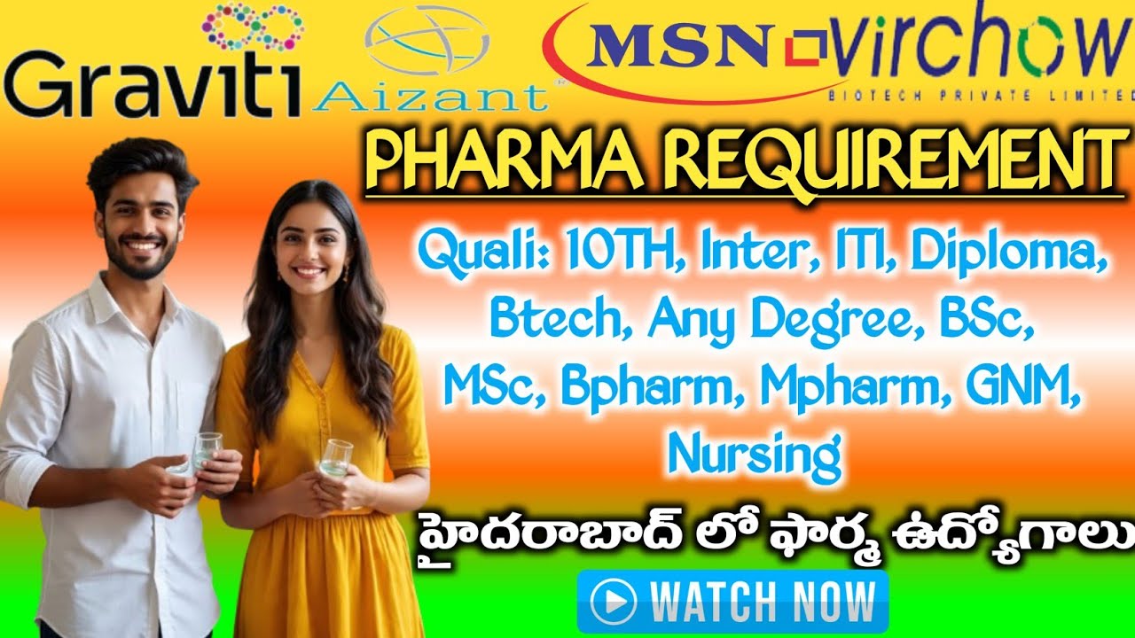 ఫార్మ లో మళ్లీ ఉద్యోగాలు || PHARMA JOBS IN HYD || JOBS IN HYD ...