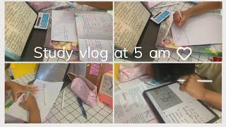 Study vlog at 5 am 👒🍇 | high school student