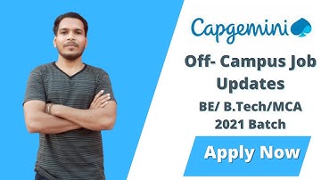 Capgemini pooled Campus Drive 2021 batch Engineering || MCA Freshers || Latest Job