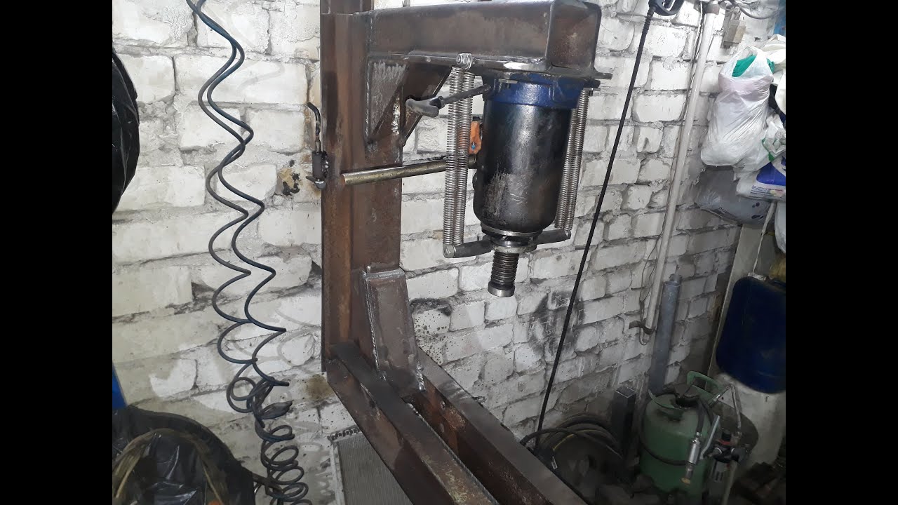 Испытания самодельного \"С\"образного пресса.Замена задних сайлентблоков ...