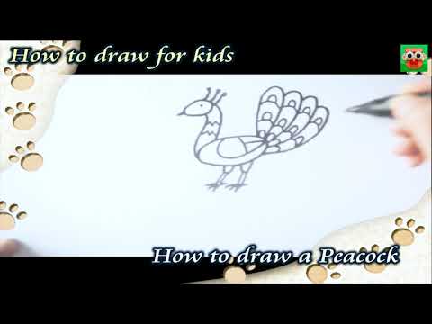 How to draw a Peacock for kids step by step/CÁCH VẼ CON CÔNG