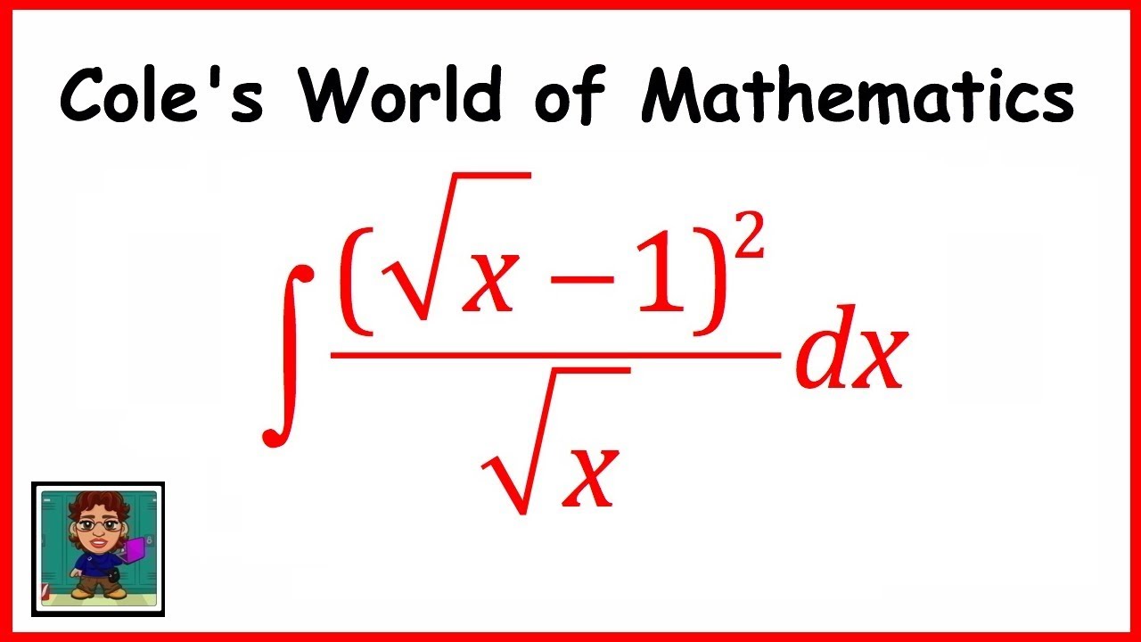 Integral of ((sqrt x)-1)^2/sqrt x Calculus 1 U-Substitution - YouTube