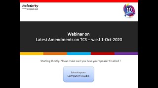 Latest Amendments on TCS w.e.f Oct 1st 2020 | Webinar Recording