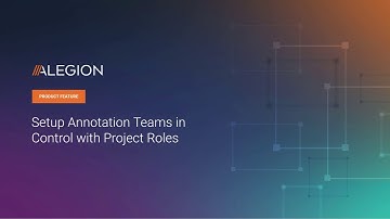 Alegion Product Feature: Setup Annotation Teams in Control with Project Roles