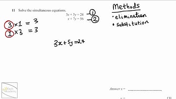 ALGEX01 Simultaneous Equations (IGCSE Past Exam Question)