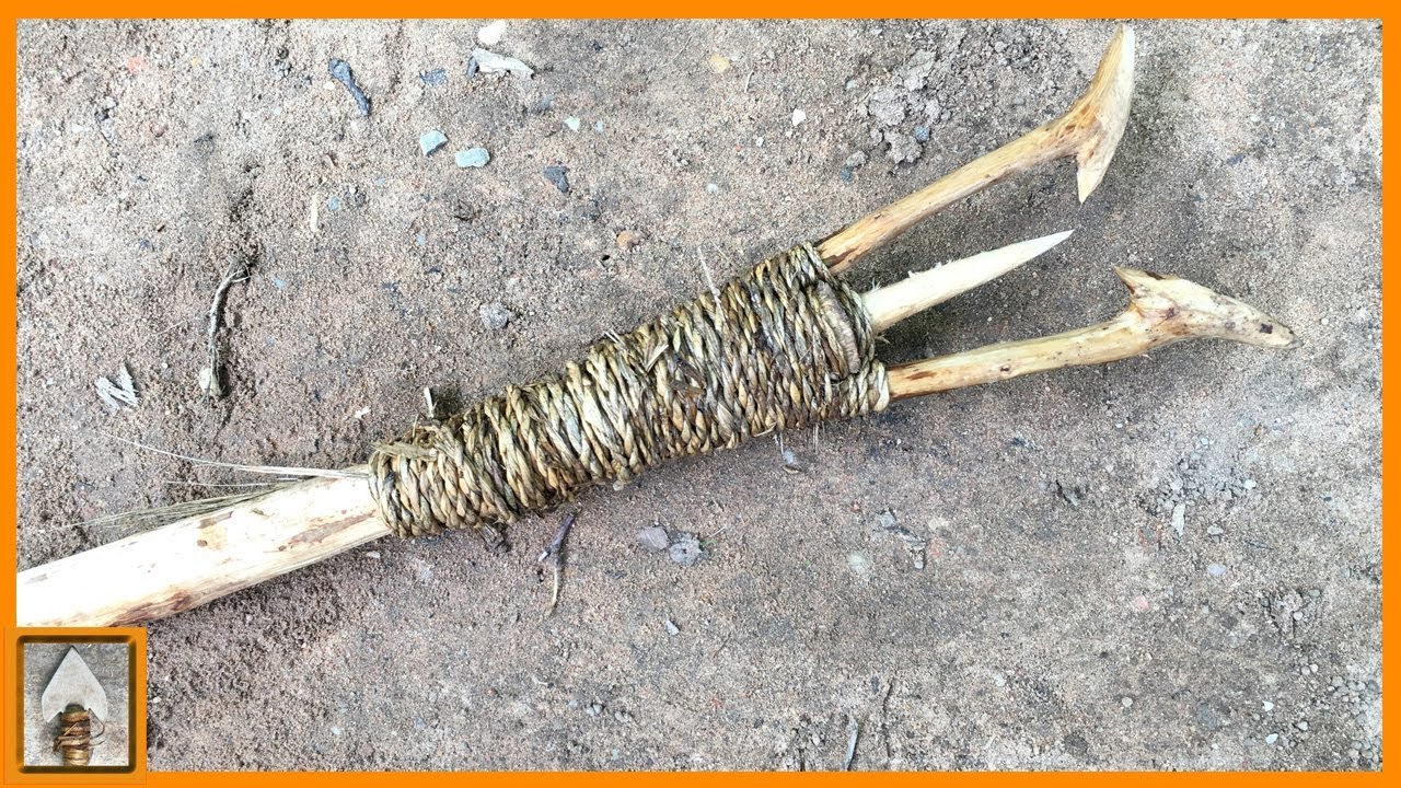 Primitive Technology Tools - How to make Mesolithic fishing spear for an  eel catcher 