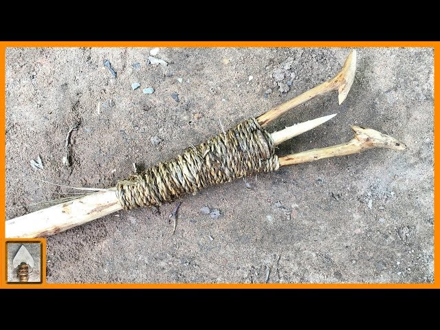 Primitive Technology Tools - How to make Mesolithic fishing spear