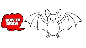 How to Draw a Bat 🦇 | Easy Step by Step Bat Drawing Tutorial for Beginners
