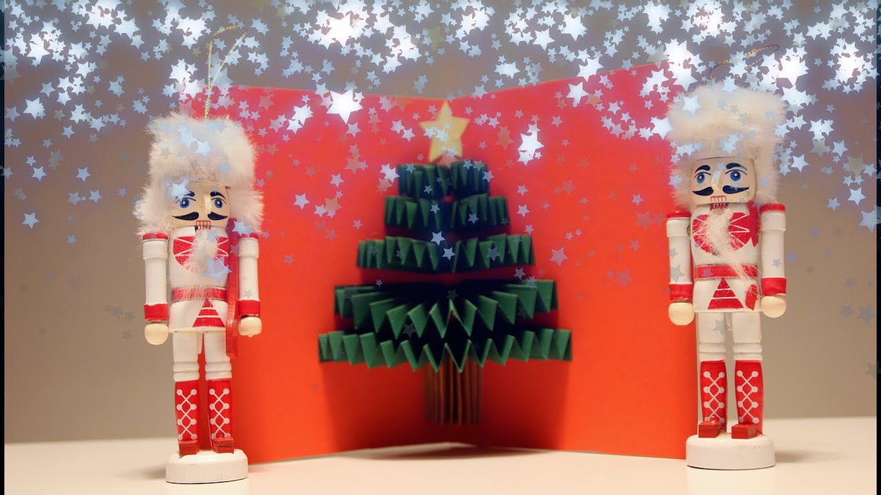 GREETING ART Biglietto di Natale pop-up, albero del fiocco di neve