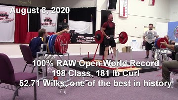Coop Curling: 198 Class, 100% RAW Strict Curl Open World Record, 52.71 Wilks (#7 All-Time)