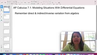 AP Calculus 7.1:  Modeling Situations With Differential Equations