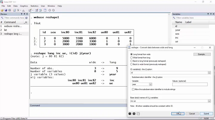 Data management: How to reshape data from wide format to long format