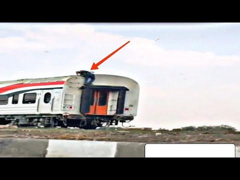 شاب يتسلق القطار وهو ماشي باقصي سرعه ياتري حصل ايه 