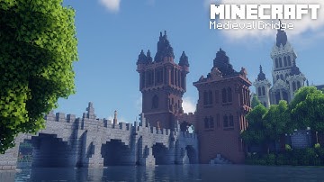 Minecraft: How to build a Medieval Bridge & Gatehouse | Tutorial
