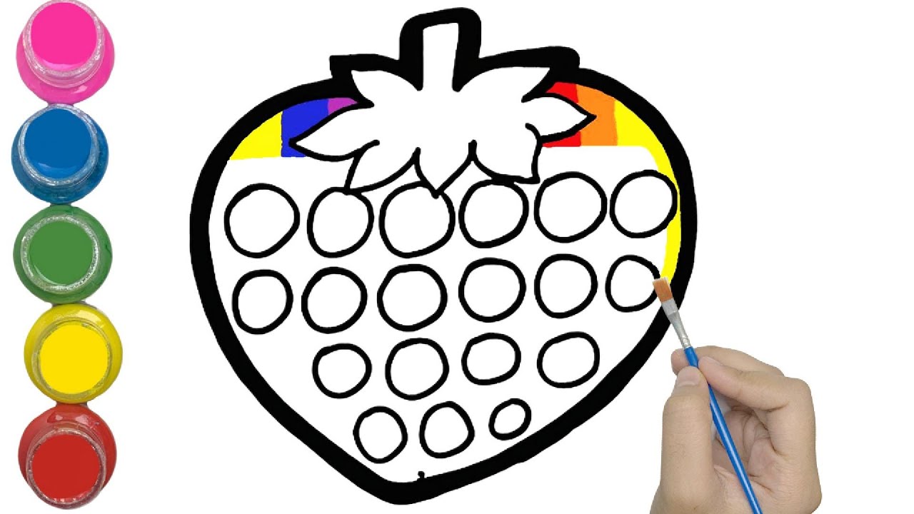 How to draw Rainbow strawberry | Step by step | Drawing | Painting #86 ...