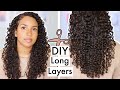 How I Cut &amp; Layer My Curly Hair At Home | DIY Long Layers Haircut for Curly Hair