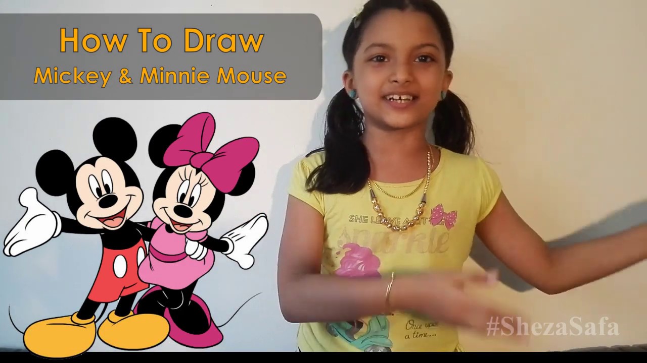 How to draw Mickey mouse and Minnie Mouse | Step by step easy drawing ...