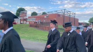 WATCH NOW: Bunker Hill graduates march onto the football field