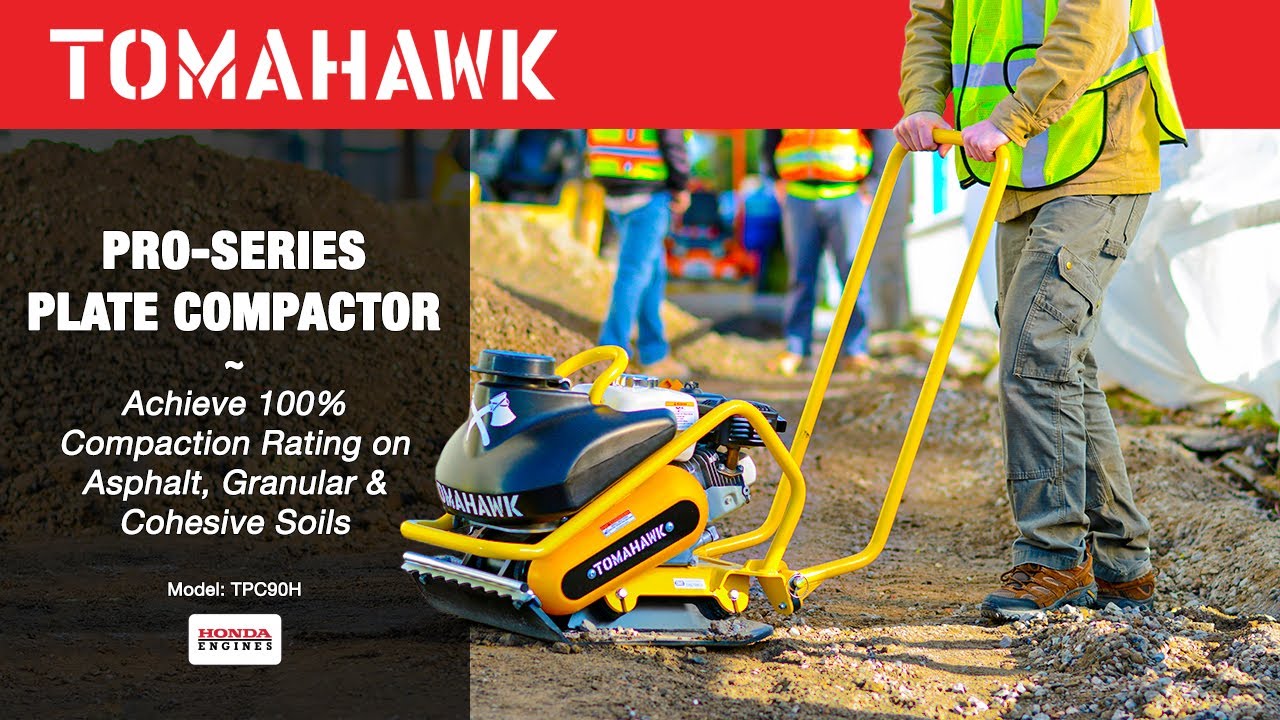 Tomahawk TPC90H 5.5 HP Honda Vibratory Plate Compactor