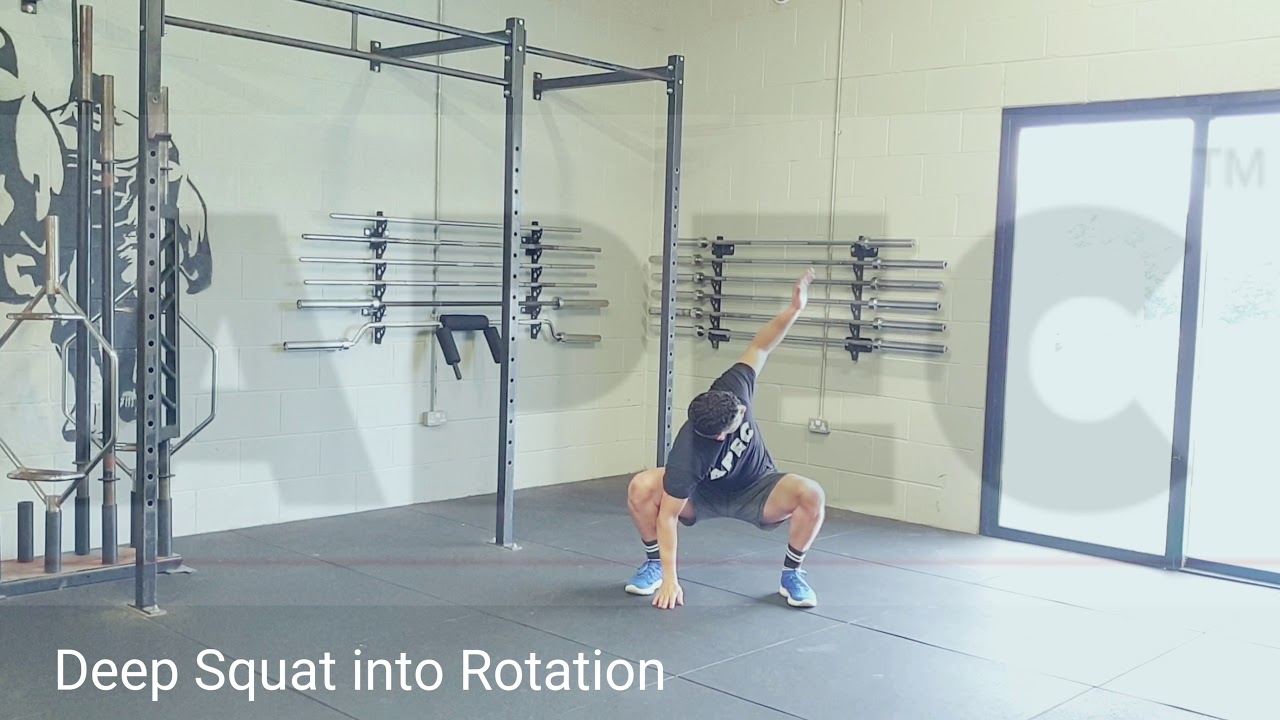 How to do a Deep Squat into Rotation - YouTube