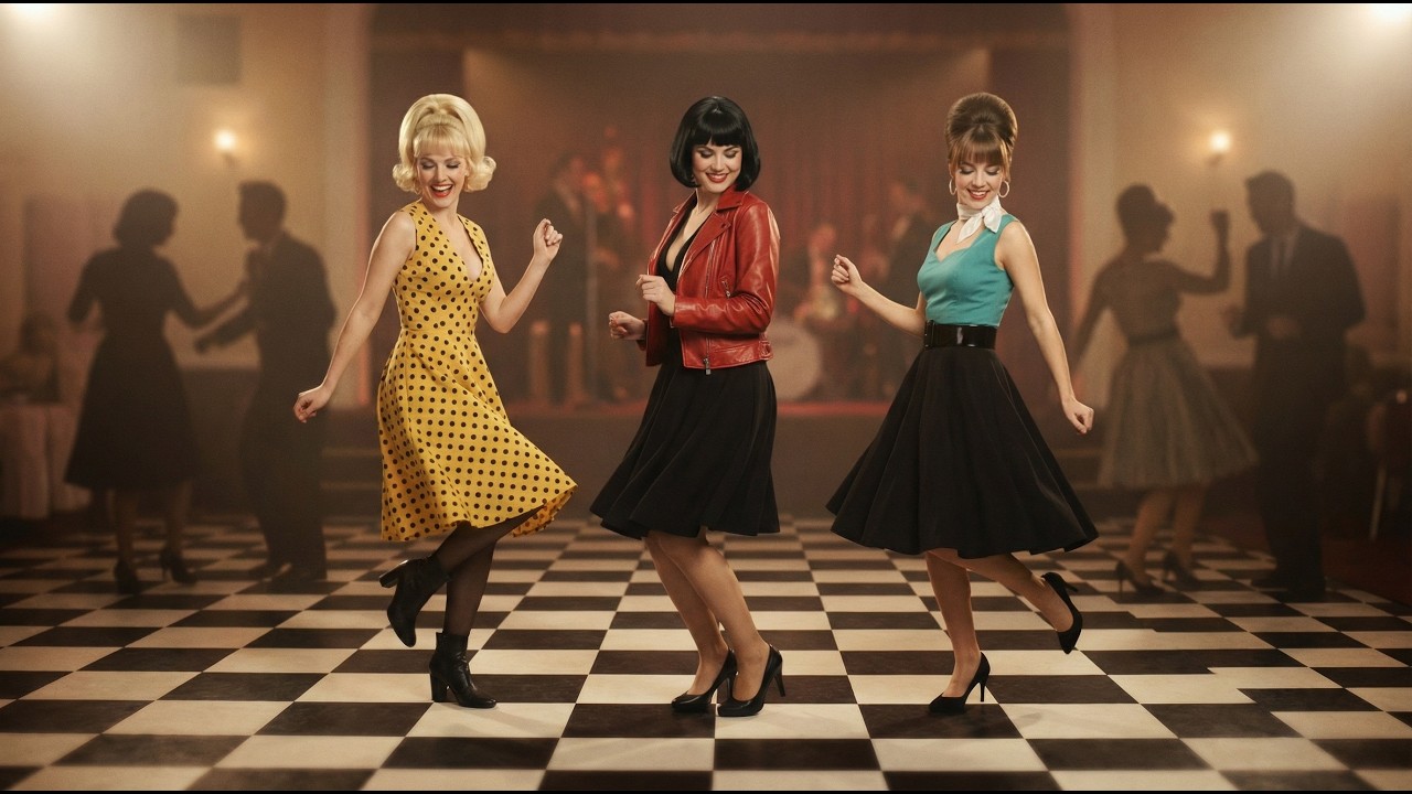Рокабилли 1960-х | Rebel Queens в Neon Diner — Полуночный сет (музыкальное видео, созданное с пом...