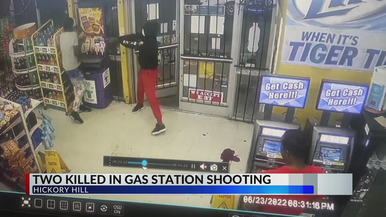 Two cornered, shot dead inside  Hickory Hill gas station