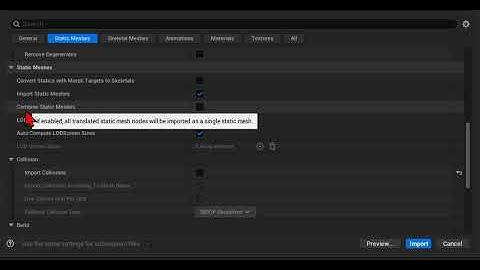 Unreal Engine 5.5 How to import static mesh FBX How to combine meshes