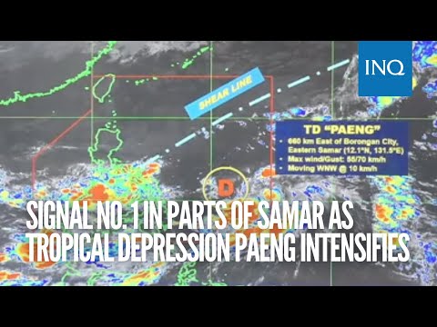 Pagasa: Signal No. 1 in parts of Samar as Tropical Depression Paeng intensifies