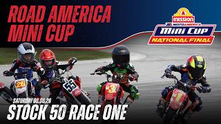 Stock 50 Race 1 at Road America 2026 | MotoAmerica | Day 1
The Stock 50 riders line up for Race 1 at Road America. Catch all the action from the 2026 MotoAmerica Mission Mini Cup National Final.
Never miss new content again. Subscribe for FREE now to MotoAmericas YouTube: http://bit.ly/SubscribeMotoAmerica
Watch all classes during the MotoAmerica 2026 season live and on demand on MotoAmerica Live+: http://bit.ly/MotoAmericaLive
Support MotoAmerica on YouTube and get access to MotoAmerica specific YouTube perks: https://bit.ly/MotoAmericaYouTubeMembership
Buy MotoAmerica Tickets: https://motoamerica.com/schedule/
Buy MotoAmerica Merch: https://bit.ly/ShopMotoAmerica
Championship Point Standings & Race Results: https://www.motoamerica.com/standings/
Follow MotoAmerica:
Facebook: https://www.facebook.com/MotoAmerica/
Instagram: https://instagram.com/motoamerica
Twitter: https://twitter.com/motoamerica
TikTok: https://www.tiktok.com/@motoamerica
Snapchat: https://www.snapchat.com/add/motoamerica
#MotoAmerica #Motorcycle #Motorsport #Racing Stock 50 Race 1 at Road America 2026 | MotoAmerica | Day 1