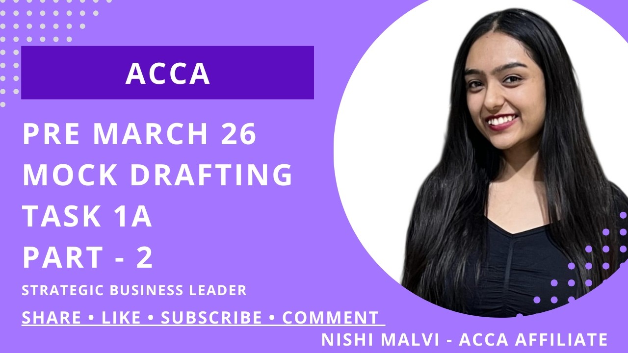 SBL March 2026 Mock | FULL Drafted Answer – Task 1(a) Explained (Part 2)