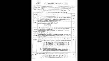 Aiou Course Code 9417 Past papers