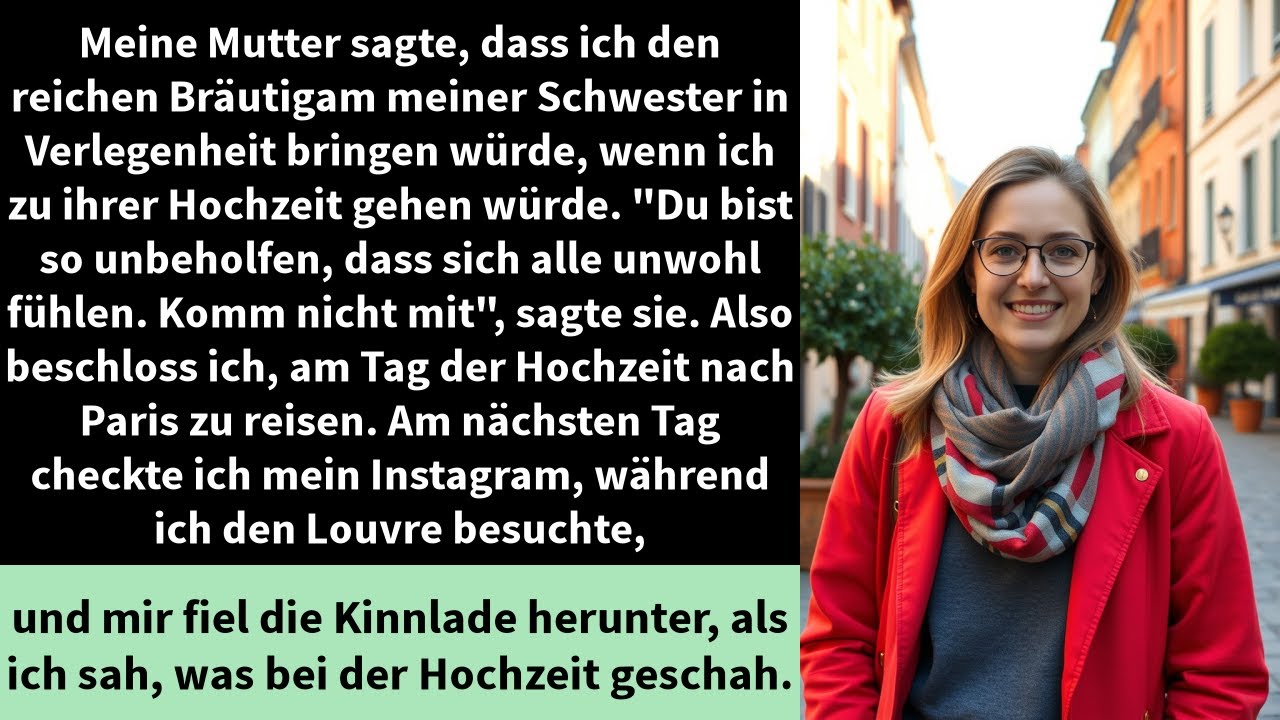Meine Mutter sagte, dass ich den reichen Bräutigam meiner Schwester in Verlegenheit bringen würde,