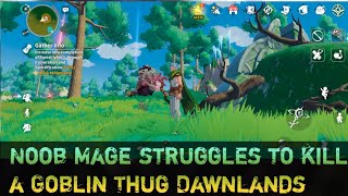 Noob Mage struggles to kill a Goblin thug Dawnlands ZN Gaming