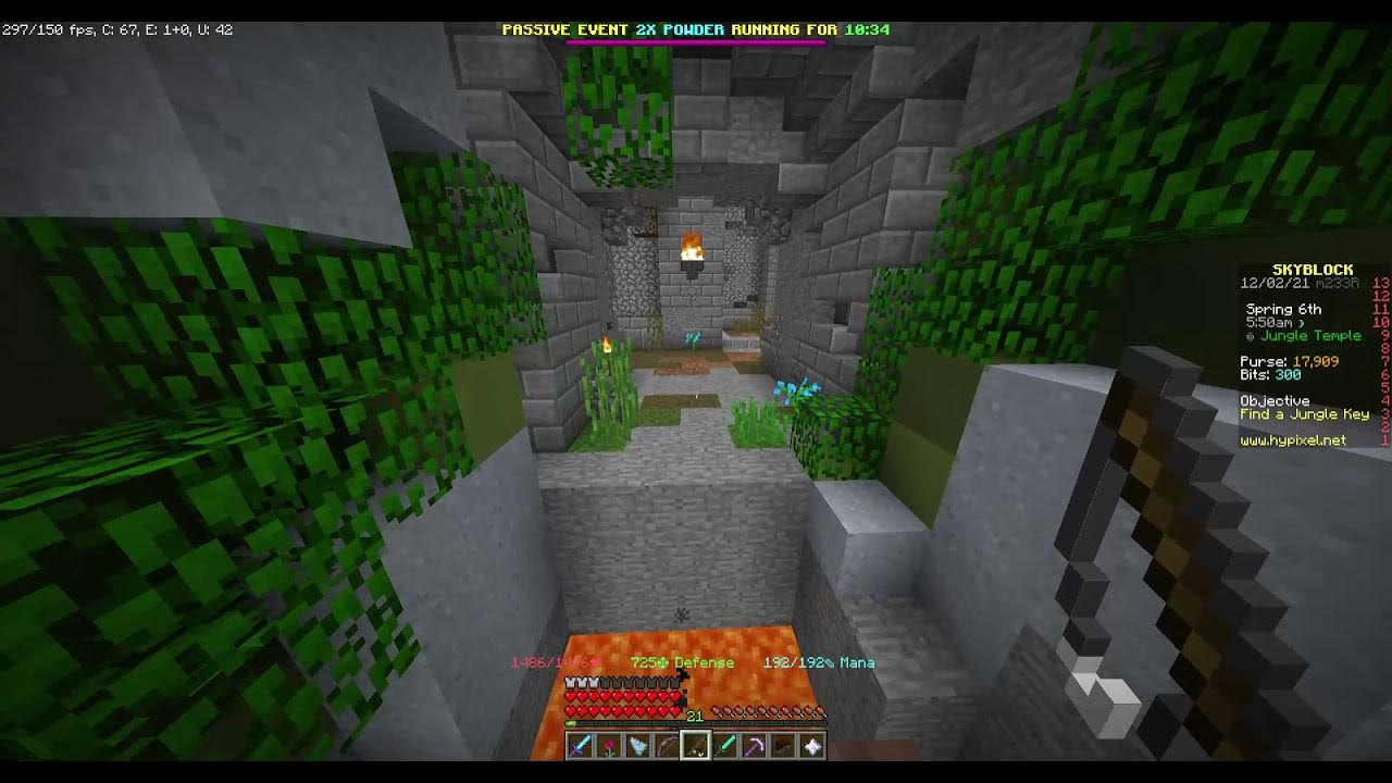 Breaking into Hypixel Skyblock jungle temple YouTube