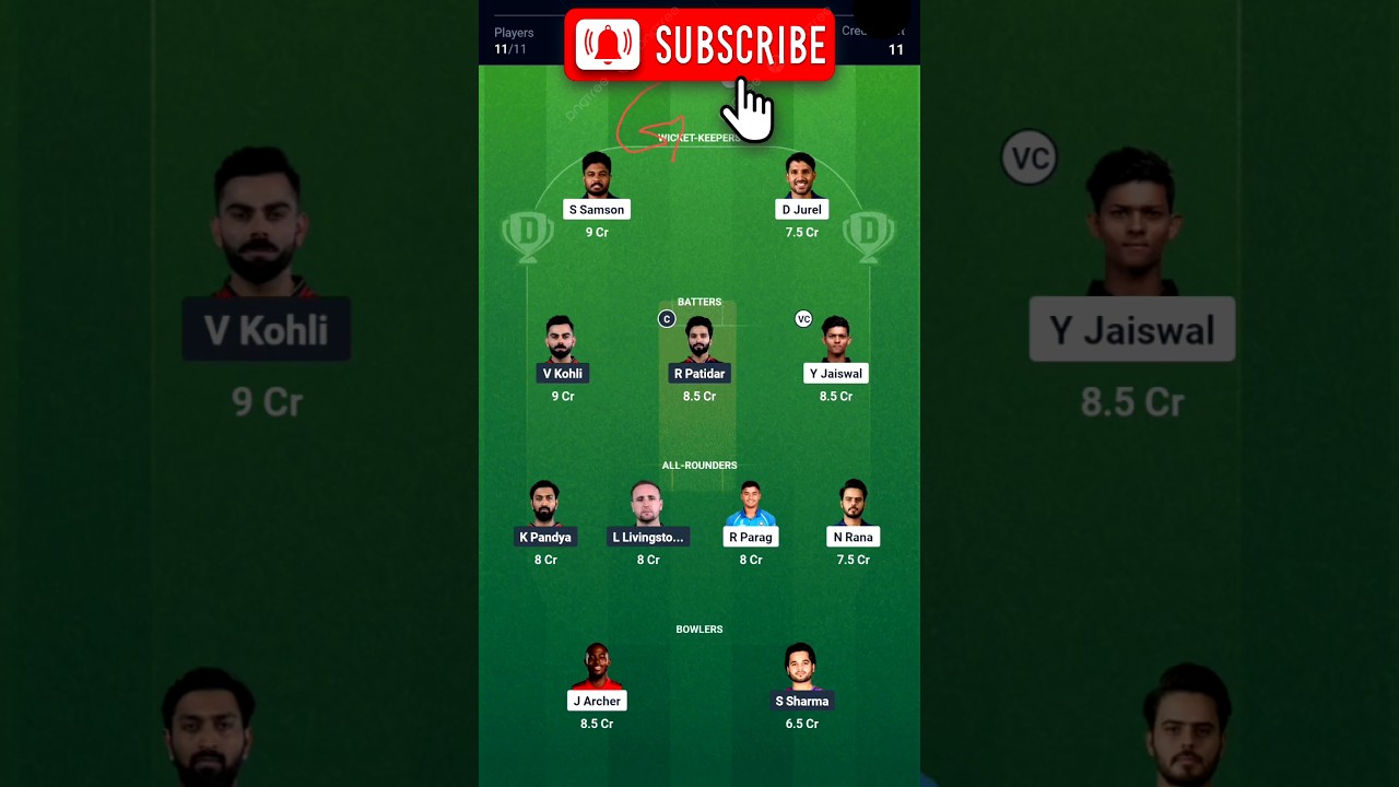 RCB VS RR //MATCH PREDICTION// 2025 DREAM11 