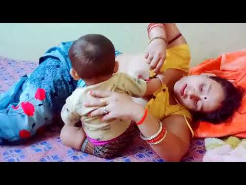 breastfeeding indian cute mom and baby new vlog