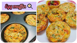 Easy egg muffin~Healthy Breakfast recipe for kids ~vegetable omlelette muffins recipe