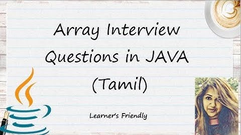 Array Interview Questions in JAVA (Tamil)
