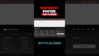 Responsive Footer Part 2 (CSS)#shorts #shortsvideos #viral #viralvideo #html #css #javascript