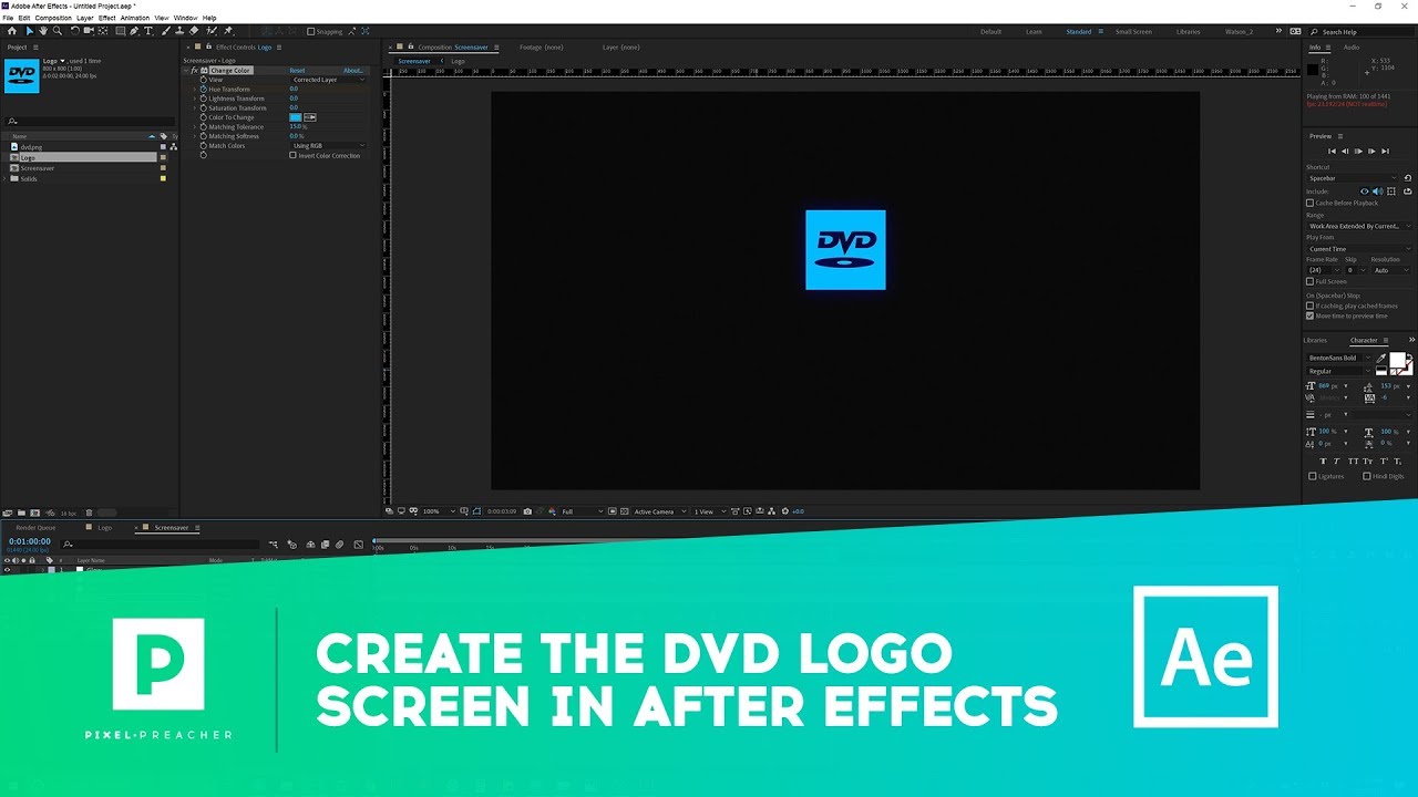 Tutorial to Create the DVD Screensaver in After Effects 